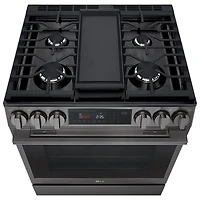 Cuisinière à gaz encastrable de 30 po à 5 brûleurs et à four à convection véritable de 6,3 pi³ de LG (LSGL6335Z) - Inox noir