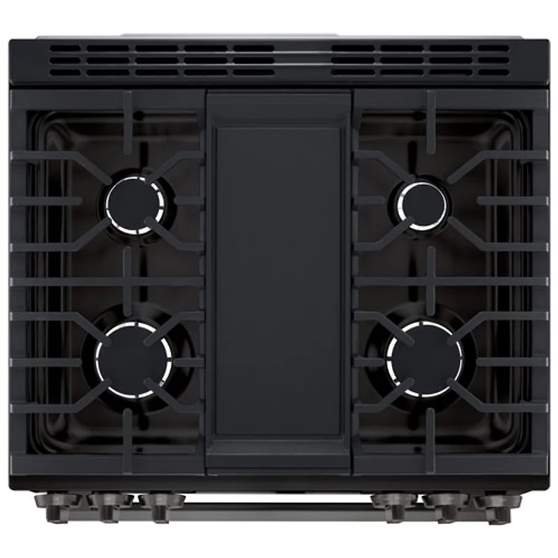 Cuisinière à gaz encastrable de 30 po à 5 brûleurs et à four à convection véritable de 6,3 pi³ de LG (LSGL6335Z) - Inox noir