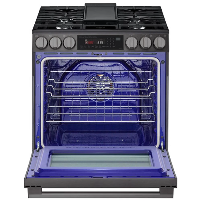Cuisinière à gaz encastrable de 30 po à 5 brûleurs et à four à convection véritable de 6,3 pi³ de LG (LSGL6335Z) - Inox noir
