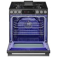 Cuisinière à gaz encastrable de 30 po à 5 brûleurs et à four à convection véritable de 6,3 pi³ de LG (LSGL6335Z) - Inox noir