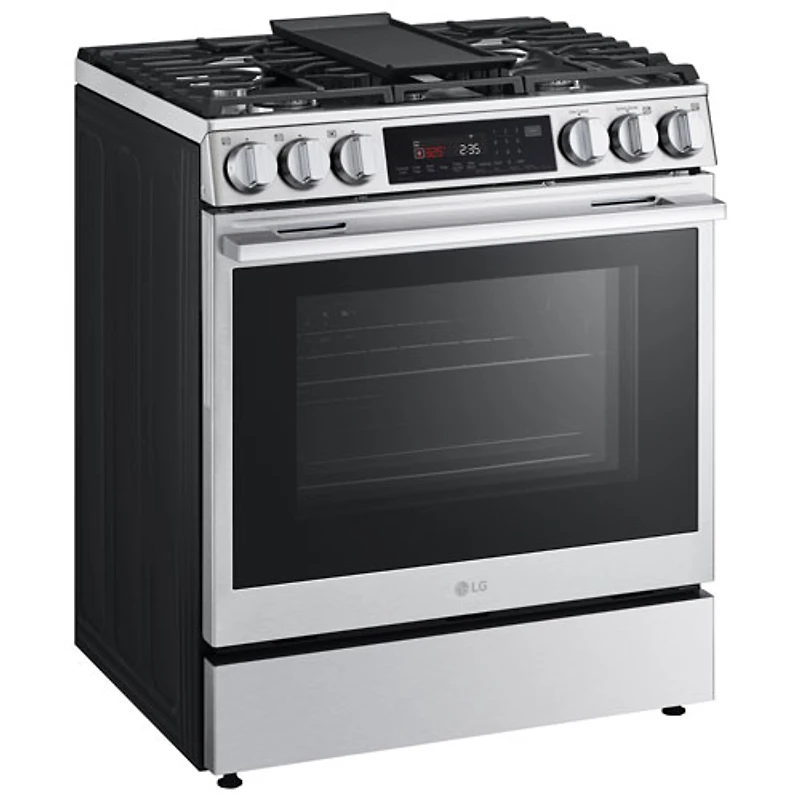 Cuisinière à gaz encastrable de 30 po à 5 brûleurs et à four à convection véritable de 6,3 pi³ de LG (LSGL6335X) - Acier inoxydable