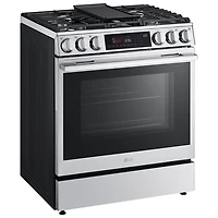 Cuisinière à gaz encastrable de 30 po à 5 brûleurs et à four à convection véritable de 6,3 pi³ de LG (LSGL6335X) - Acier inoxydable