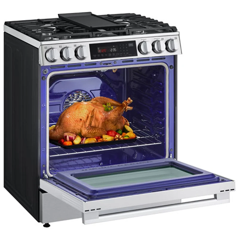 Cuisinière à gaz encastrable de 30 po à 5 brûleurs et à four à convection véritable de 6,3 pi³ de LG (LSGL6335X) - Acier inoxydable