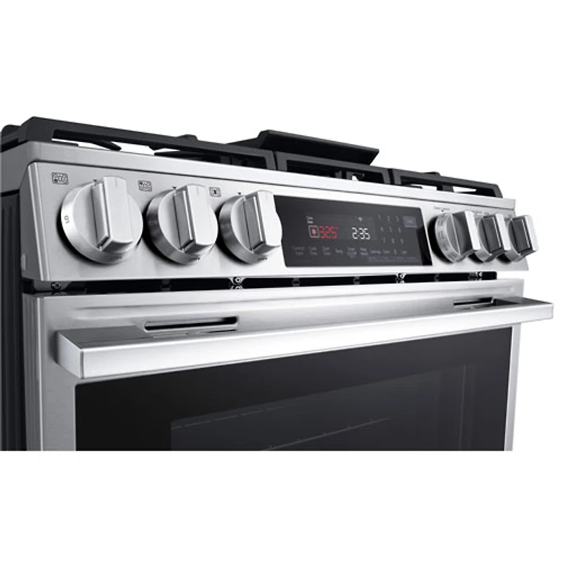 Cuisinière à gaz encastrable de 30 po à 5 brûleurs et à four à convection véritable de 6,3 pi³ de LG (LSGL6335X) - Acier inoxydable