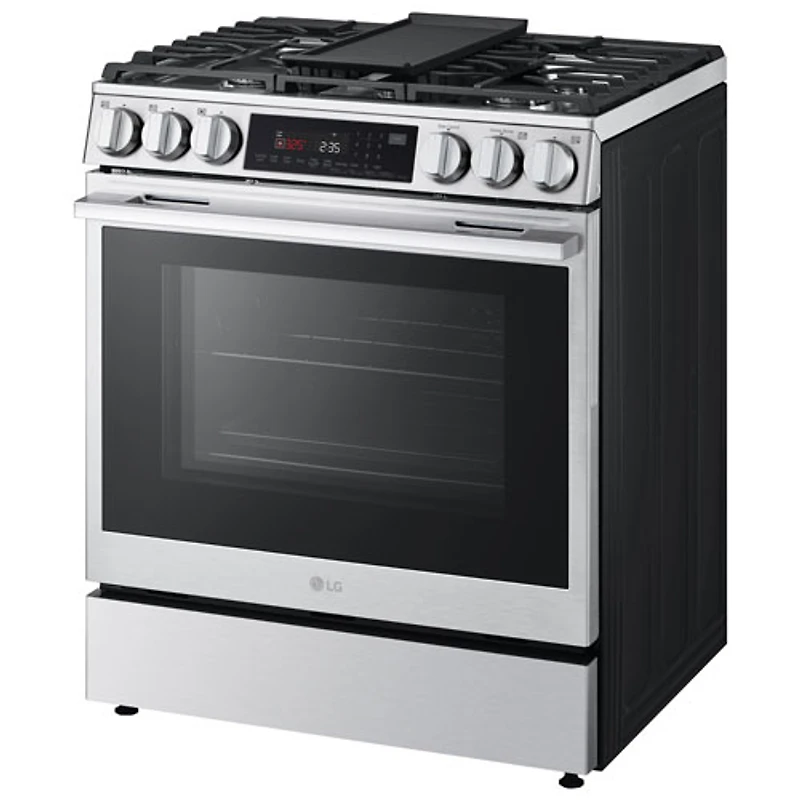 Cuisinière à gaz encastrable de 30 po à 5 brûleurs et à four à convection véritable de 6,3 pi³ de LG (LSGL6335X) - Acier inoxydable