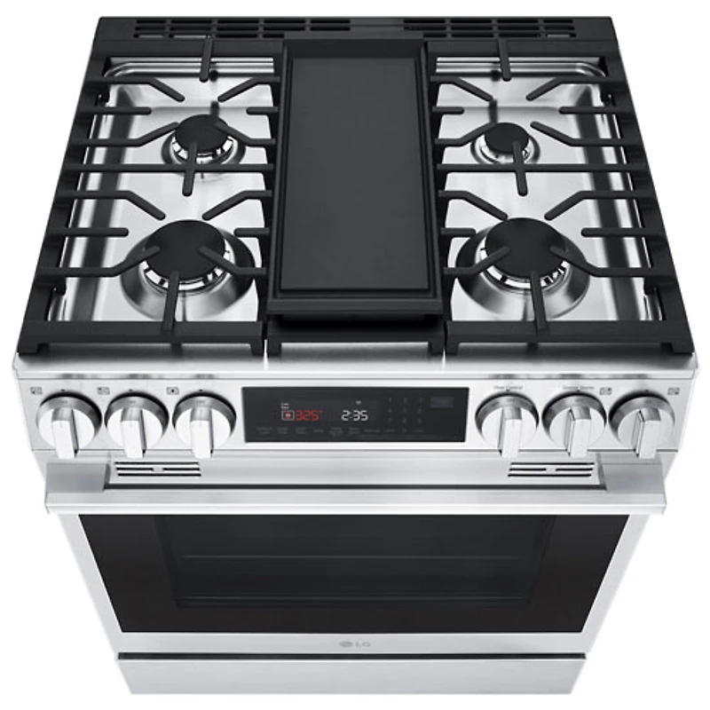 Cuisinière à gaz encastrable de 30 po à 5 brûleurs et à four à convection véritable de 6,3 pi³ de LG (LSGL6335X) - Acier inoxydable