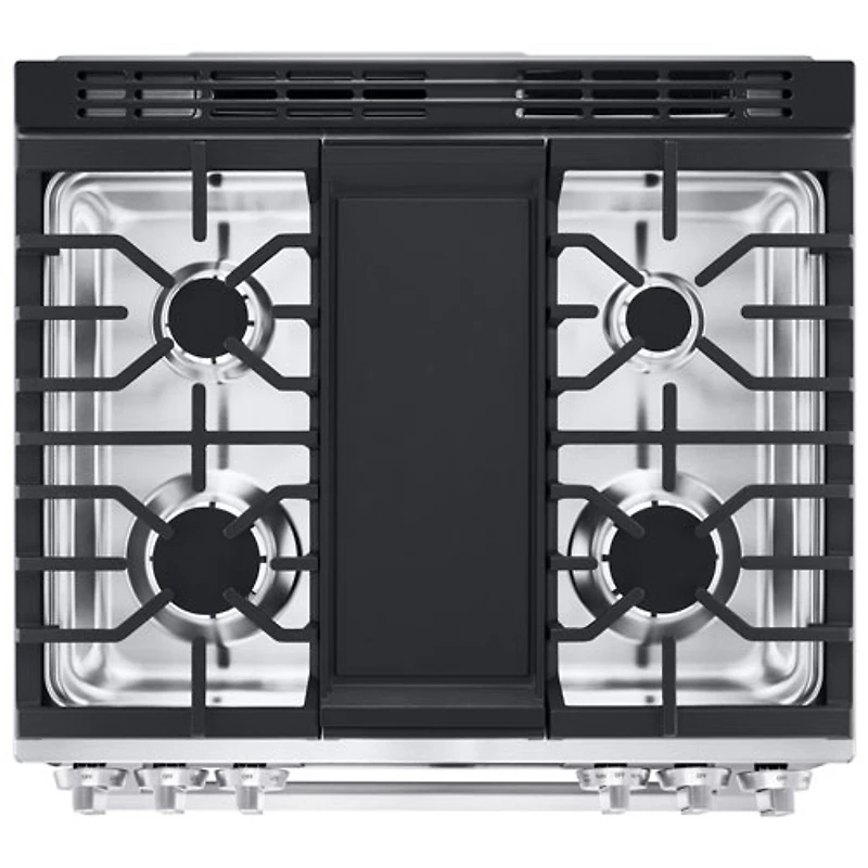 Cuisinière à gaz encastrable de 30 po à 5 brûleurs et à four à convection véritable de 6,3 pi³ de LG (LSGL6335X) - Acier inoxydable