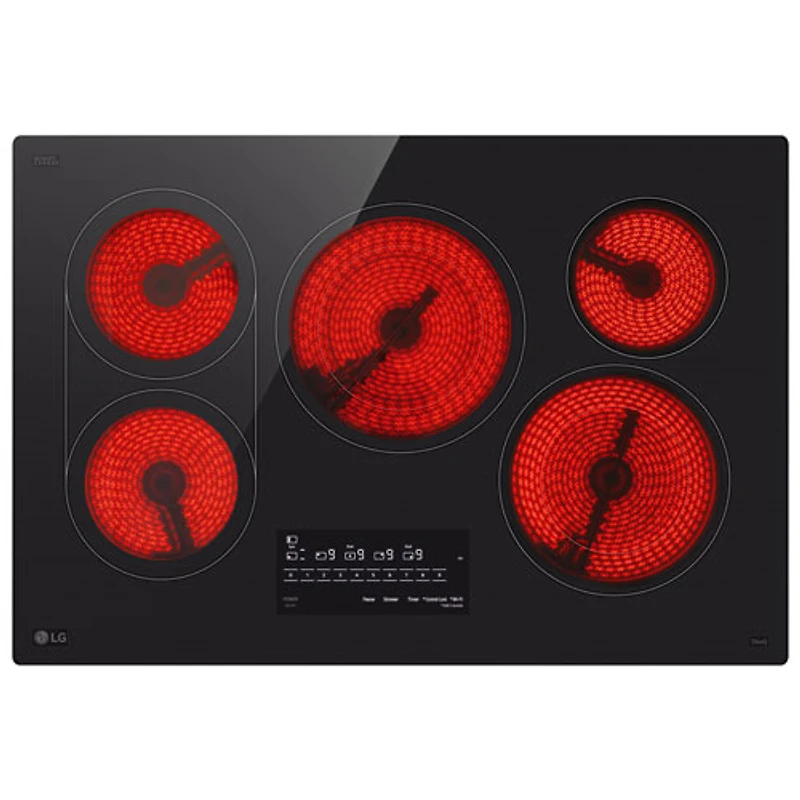 LG ThinQ 30" 5-Element Electric Cooktop (CBEW3017BE) - Black Ceramic