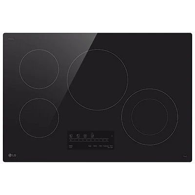 Surface de cuisson électrique de 30 po à 4 éléments ThinQ de LG (CBEW3013BE) - Céramique noire