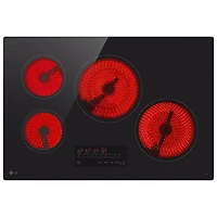 Surface de cuisson électrique de 30 po à 4 éléments ThinQ de LG (CBEW3013BE) - Céramique noire