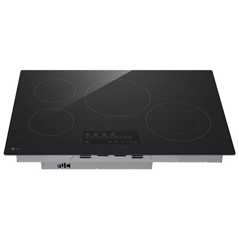 Surface de cuisson électrique de 30 po à 4 éléments ThinQ de LG (CBEW3013BE) - Céramique noire