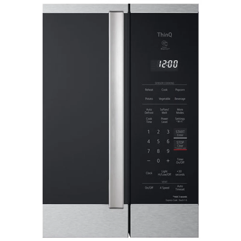 Four à micro-ondes à hotte intégrée ThinQ de LG - 2,1 pi³ - Inox