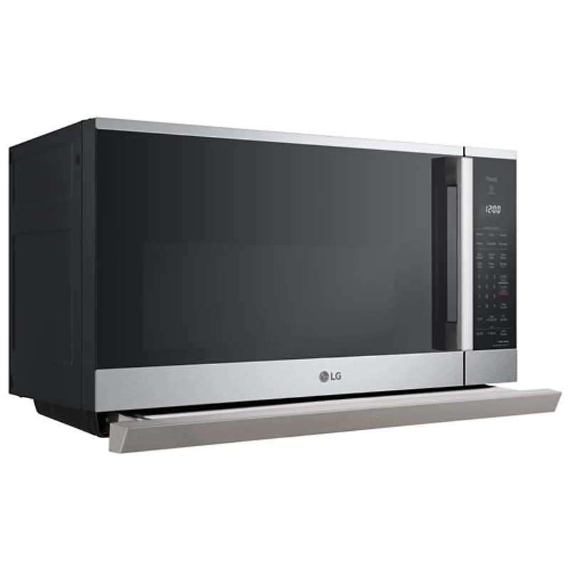 Four à micro-ondes à hotte intégrée ThinQ de LG - 2,1 pi³ - Inox