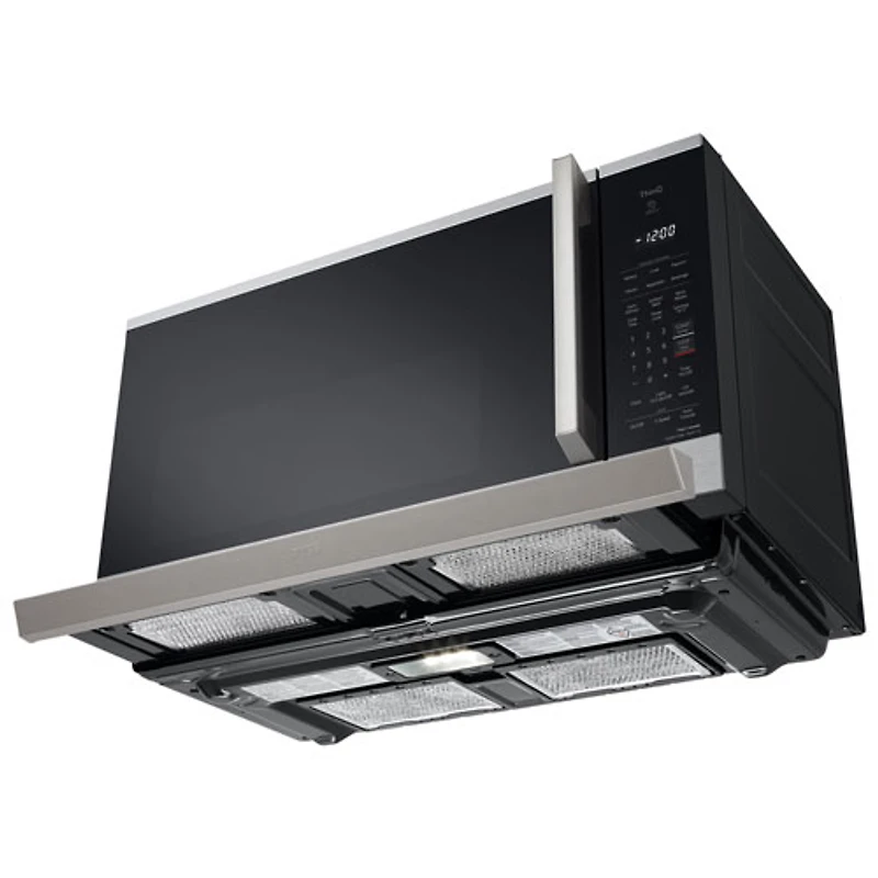 Four à micro-ondes à hotte intégrée ThinQ de LG - 2,1 pi³ - Inox