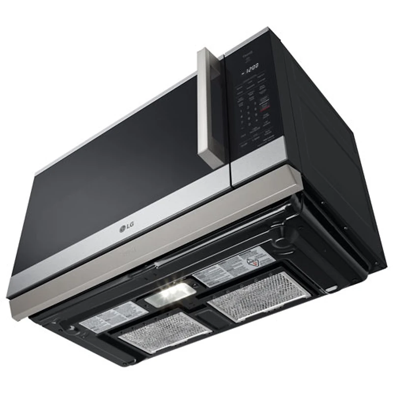 Four à micro-ondes à hotte intégrée ThinQ de LG - 2,1 pi³ - Inox