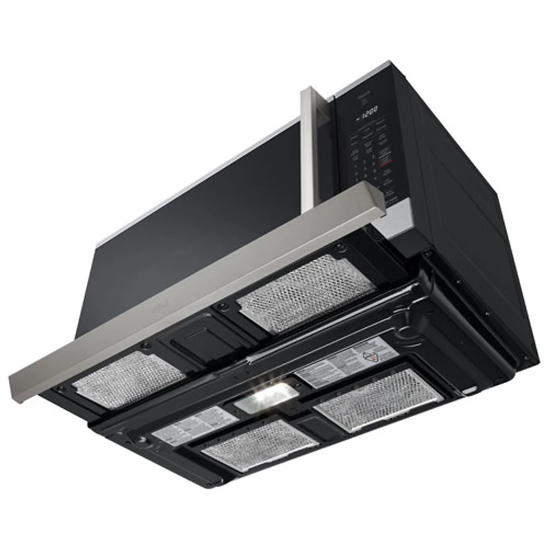 Four à micro-ondes à hotte intégrée ThinQ de LG - 2,1 pi³ - Inox