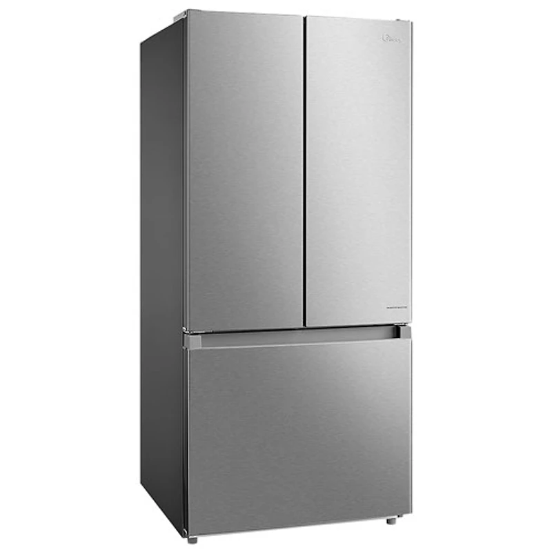 Réfrigérateur à deux portes de 18,4 pi³ 30 po avec distributeur de glaçons de Midea (MRF18B4AST) - Inox