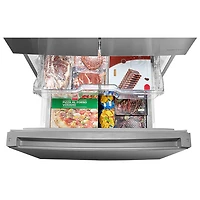 Réfrigérateur à deux portes de 18,4 pi³ 30 po avec distributeur de glaçons de Midea (MRF18B4AST) - Inox