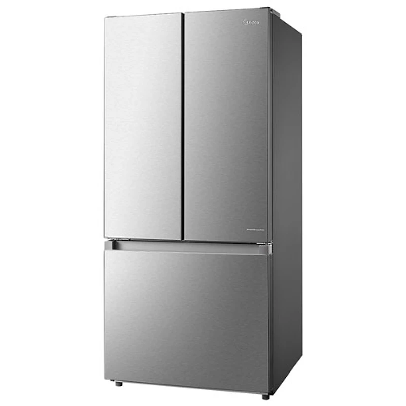 Réfrigérateur à deux portes de 18,4 pi³ 30 po avec distributeur de glaçons de Midea (MRF18B4AST) - Inox