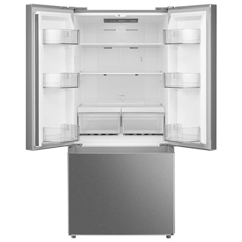 Réfrigérateur à deux portes de 18,4 pi³ 30 po avec distributeur de glaçons de Midea (MRF18B4AST) - Inox