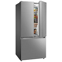 Réfrigérateur à deux portes de 18,4 pi³ 30 po avec distributeur de glaçons de Midea (MRF18B4AST) - Inox