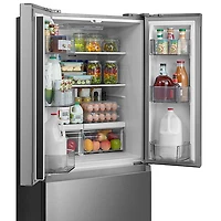 Réfrigérateur à deux portes de 18,4 pi³ 30 po avec distributeur de glaçons de Midea (MRF18B4AST) - Inox