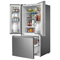 Réfrigérateur à deux portes de 18,4 pi³ 30 po avec distributeur de glaçons de Midea (MRF18B4AST) - Inox