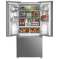Réfrigérateur à deux portes de 18,4 pi³ 30 po avec distributeur de glaçons de Midea (MRF18B4AST) - Inox