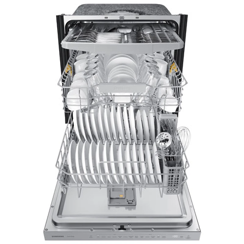 Lave-vaisselle encastrable 24 po 46 dB avec troisième panier de Samsung (DW80CG5450SRAA) - Inox