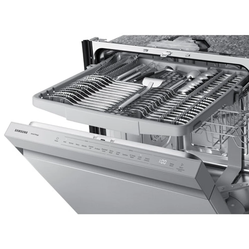 Lave-vaisselle encastrable 24 po 46 dB avec troisième panier de Samsung (DW80CG5450SRAA) - Inox