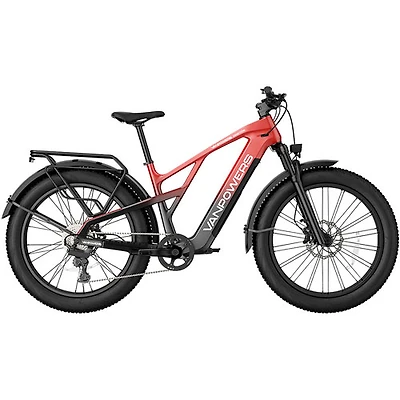 Vanpowers Grand Teton Pro Step-Through Fat-Tire Electric City Bike (750W Motor/149km Range/32km/h Top Speed)-Black
