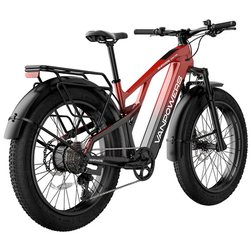 Vanpowers Grand Teton Pro Step-Through Fat-Tire Electric City Bike (750W Motor/149km Range/32km/h Top Speed)-Black