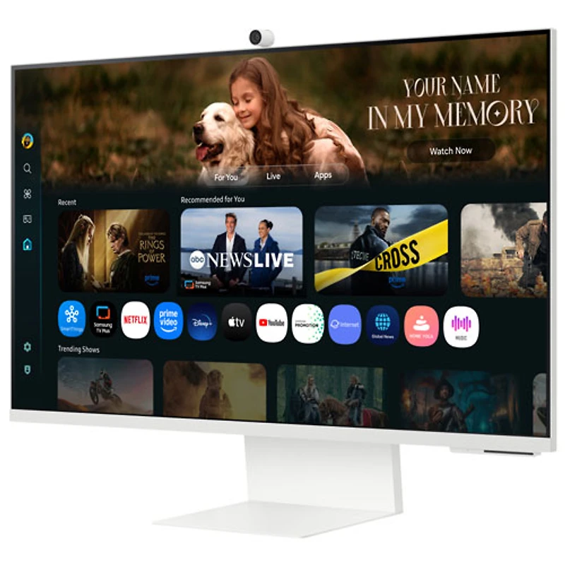 Moniteur intelligent DEL VA UHD 4K 60 Hz de 32 po M8 de Samsung avec temps de réponse de 4 ms gris à gris (LS32FM801UNXZA) - Blanc chaud