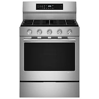 KitchenAid 30" 5.0 Cu. Ft. True Convection 5-Burner Freestanding Gas Air Fry Range (KFGS530SPS) - Stainless Steel