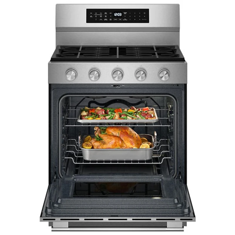 KitchenAid 30" 5.0 Cu. Ft. True Convection 5-Burner Freestanding Gas Air Fry Range (KFGS530SPS) - Stainless Steel