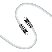 Cordon à bandoulière tissé et câble USB-C 2-en-1 de 1,2 m (3,94 pi) de LOGiiX - Blanc
