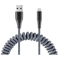 LOGiiX Piston Connect 1.8m (5.9 ft.) Coiled USB-A to USB-C Cable - Grey