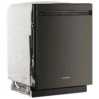 KitchenAid 24" 44dB Built-In Dishwasher w/ Stainless Steel Tub & Third Rack (KDFS424SBE) - Black Ore