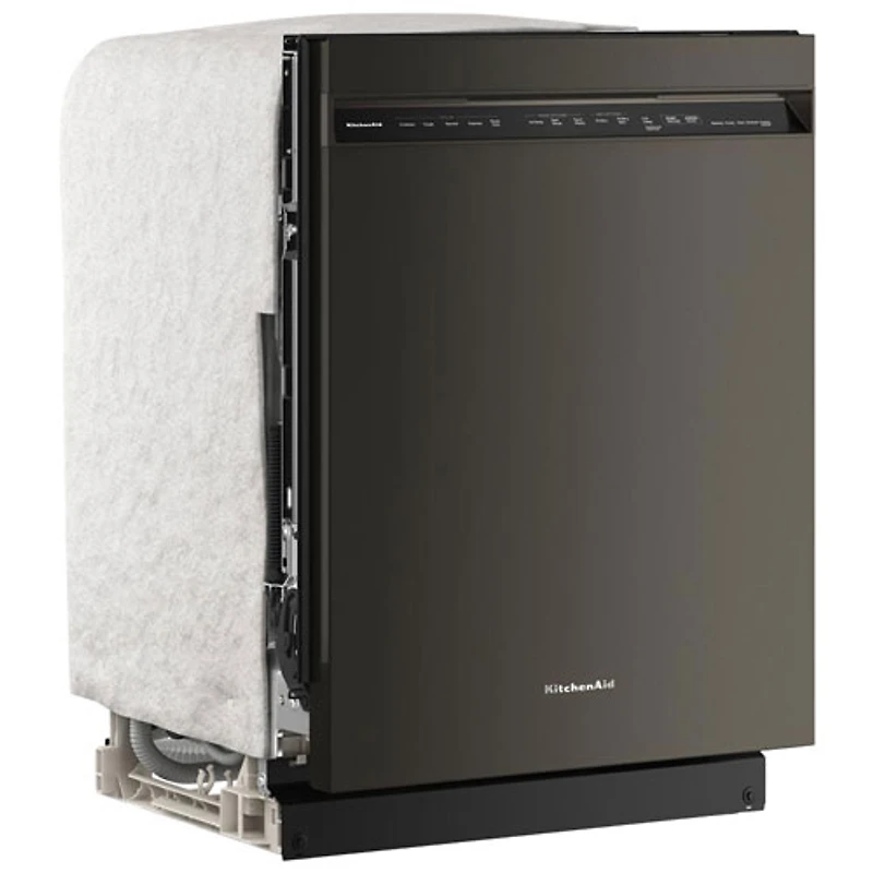 KitchenAid 24" 41dB Built-In Dishwasher w/ Stainless Steel Tub & Third Rack (KDFS324SBE) - Black Ore