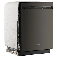 KitchenAid 24" 41dB Built-In Dishwasher w/ Stainless Steel Tub & Third Rack (KDFS324SBE) - Black Ore