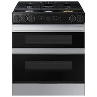 Open Box - Samsung 30" Cu. Ft. Double Oven 5-Burner Slide-In Dual Fuel Air Fry Range -Stainless - Perfect Condition