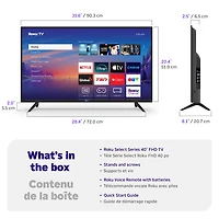 Téléviseur intelligent Roku DEL HD Intégral 1080p 40 po Série Select Roku (40R3C5CA) – 2025