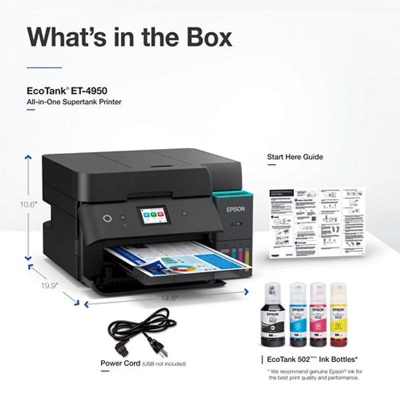Imprimante à jet d'encre tout-en-un sans fil Supertank EcoTank ET-4950 d'Epson - Noir - Exclusivité Best Buy