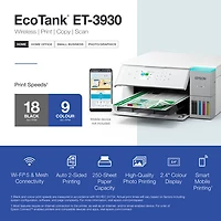 Imprimante à jet encre tout-en-un sans fil EcoTank ET-3930 d'Epson - Blanc