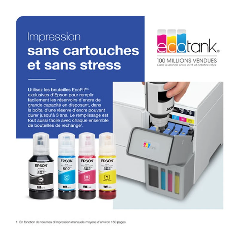 Imprimante à jet encre tout-en-un sans fil Supertank EcoTank ET-4950 d'Epson - Blanc