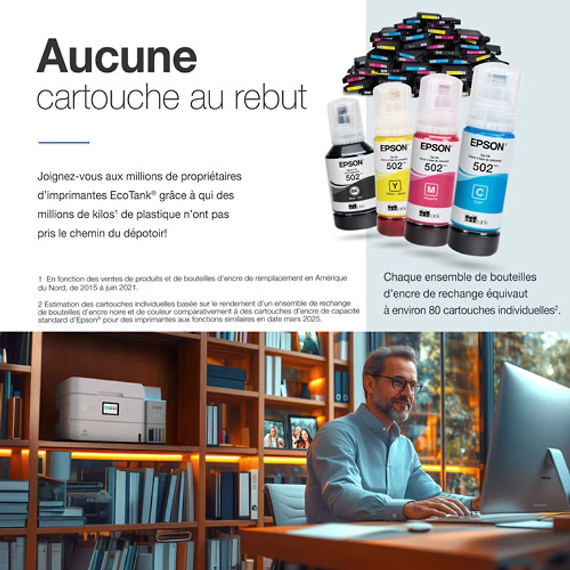 Imprimante à jet encre tout-en-un sans fil Supertank EcoTank ET-4950 d'Epson - Blanc