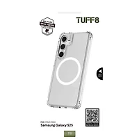 TUFF8 QI2 Rugged Case with MagSafe for Galaxy S25 - Clear