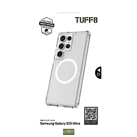 TUFF8 QI2 Rugged Case with MagSafe for Galaxy S25 Ultra- Clear