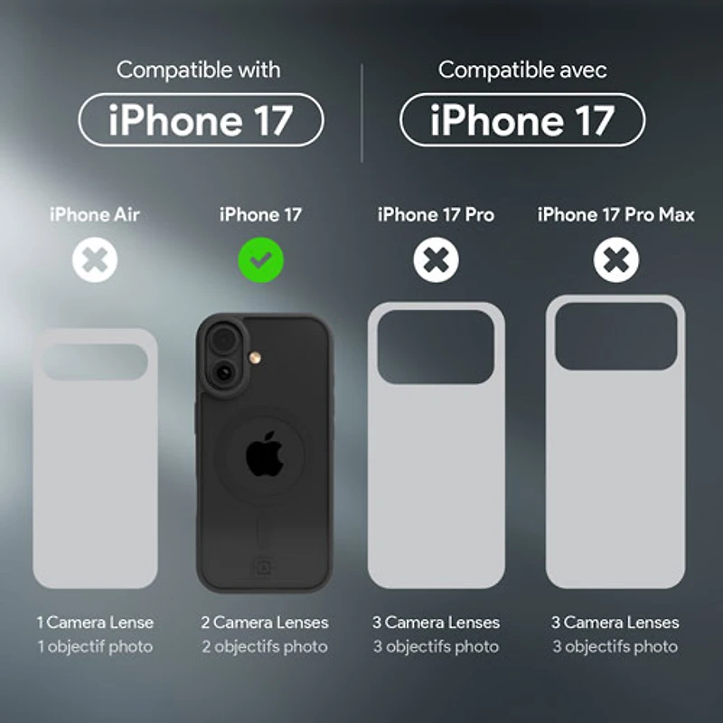 Incipio Velocity Fitted Hard Shell Case with MagSafe for iPhone 17 - Black / Clear