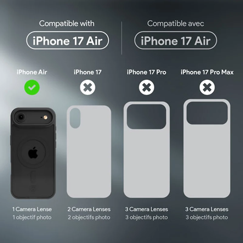 Incipio Velocity Fitted Hard Shell Case with MagSafe for iPhone Air - Black / Clear